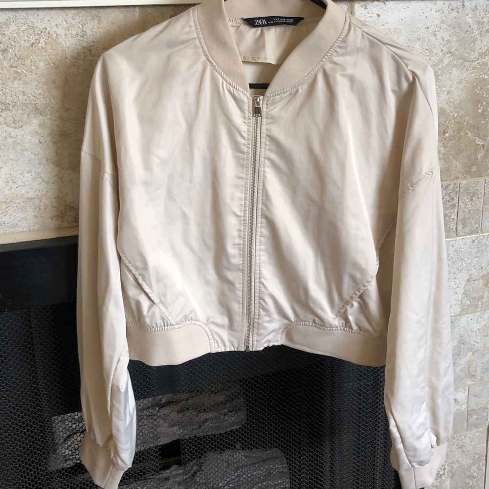 Zara White Silk Jacket